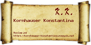 Kornhauser Konstantina névjegykártya